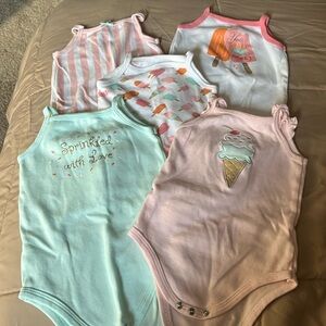 5 pack ice cream themed onesies